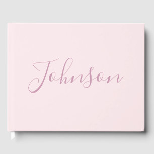 Livro De Visitas Seu texto Script Elegante e Pink Leve Suave