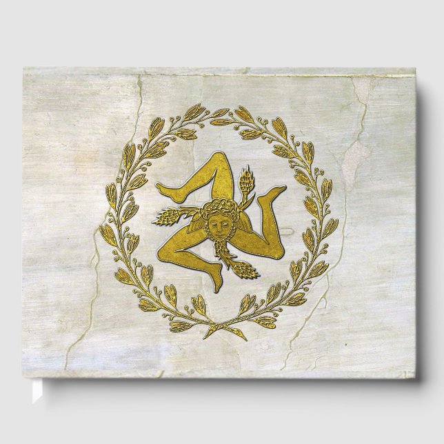 Livro De Visitas Siciliana Trinacria e Olive Wreath (Frente)