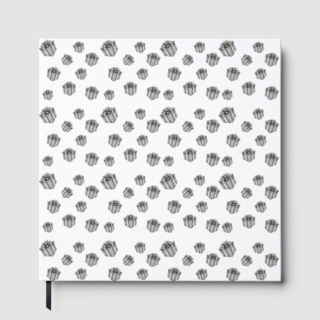 Livro De Visitas Silver Gift Boxes Elegant Holiday Premium Party (Frente)