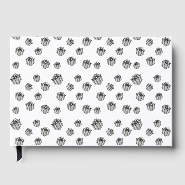 Livro De Visitas Silver Gift Boxes Elegant Holiday Premium Party (Frente)