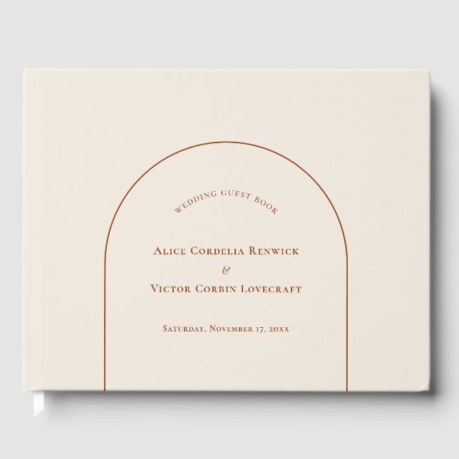 Livro De Visitas Simple Boho Arch Ivory Wedding (Frente)