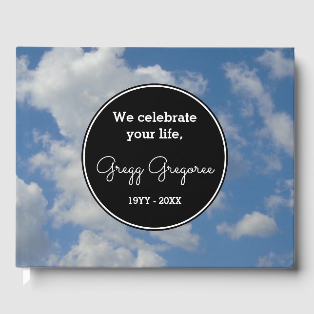 Livro De Visitas Simple Cloudy Sky Sympathy Guestbook (Frente)