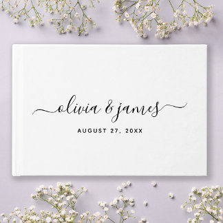 Livro De Visitas Simple Elegant Calligraphy Script Wedding