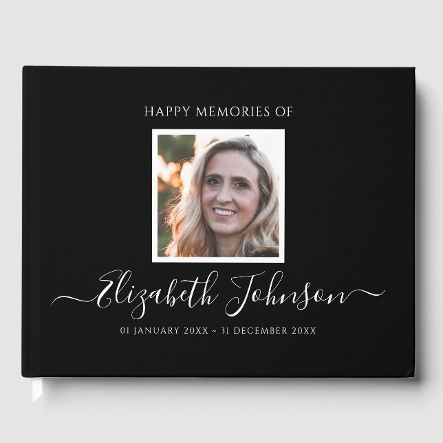 Livro De Visitas Simple Memorial Funeral Foto (Frente)