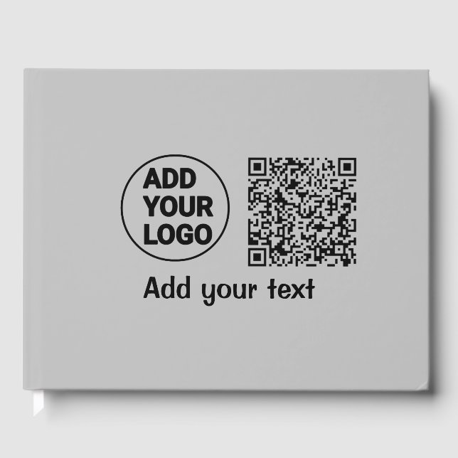 Livro De Visitas Simple minimal q r code add logo scan code name te (Frente)