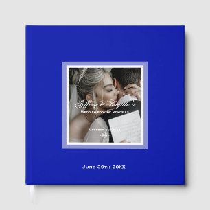 Livro De Visitas Simples casamento azul minimalista