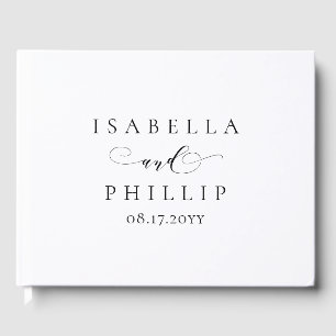Livro De Visitas Simples casamento branco preto