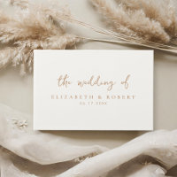 Simples Escrito Ilegante Casamento Ivory Tan