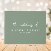 Simples Escrito Sage Green Casamento