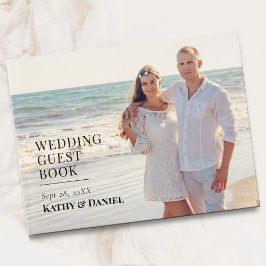 Livro De Visitas Simples Foto de Casamento Minimalista Elegante
