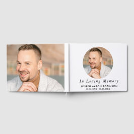 Livro De Visitas Simples Lembrança de Funeral Moderno com 2 Fotos