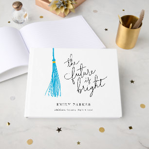 Livro De Visitas Sky Blue Tassel O Futuro É Graduação Brilhante