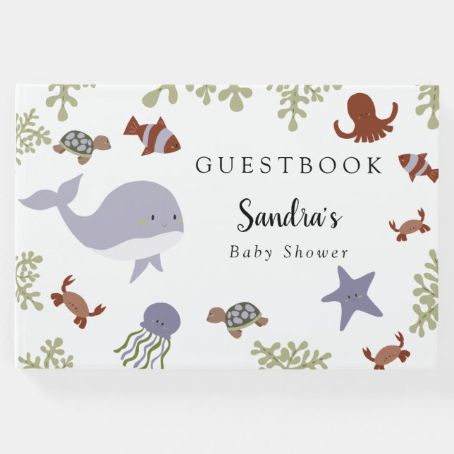 Livro De Visitas Sob o costume de Chá de fraldas do mar (Frente)