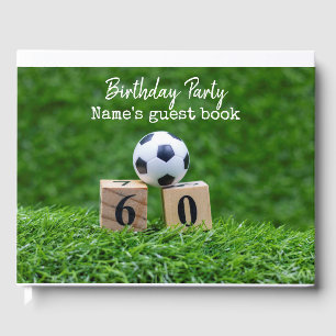 Livro De Visitas Soccer 60º aniversário com bola e número 60