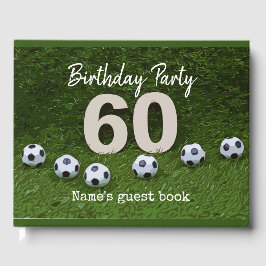 Livro De Visitas Soccer 60º aniversário com bola e número 60