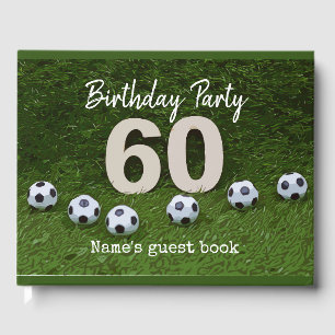 Livro De Visitas Soccer 60º aniversário com bola e número 60