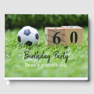 Livro De Visitas Soccer 60º aniversário com bola e número 60 g