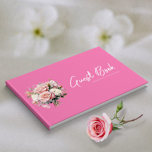 Livro De Visitas Sonhos em Águas Residuais: Casamento Rosa Moderno