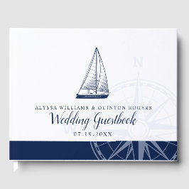 Livro De Visitas Sortidos de Amor | Vintage Sailboat Wedconversão T