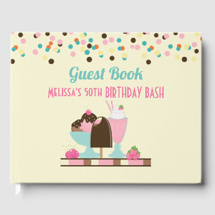 Livro De Visitas Sorvete Iummy Desserts Birthday Bash
