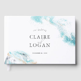 Livro De Visitas Splashing Blue Waves Coastal Wedding