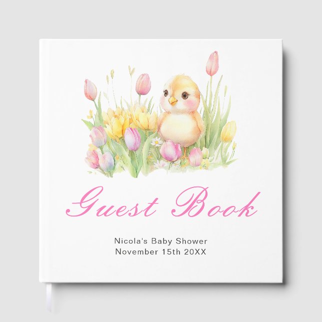 Livro De Visitas Spring Chick Baby Shower Guest Book (Frente)