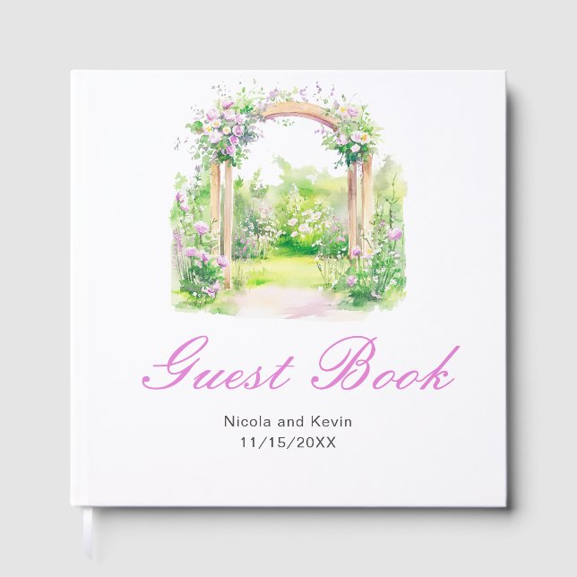 Livro De Visitas Spring Floral Wedding Arch (Frente)
