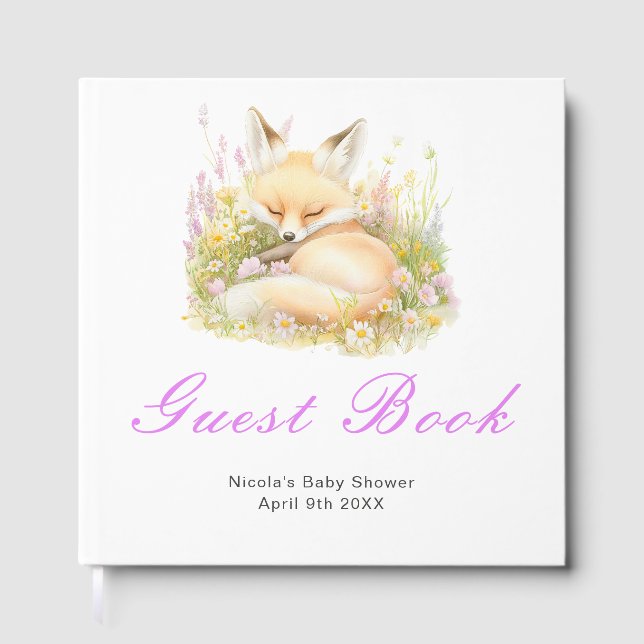 Livro De Visitas Spring Fox Baby Shower Guest Book (Frente)