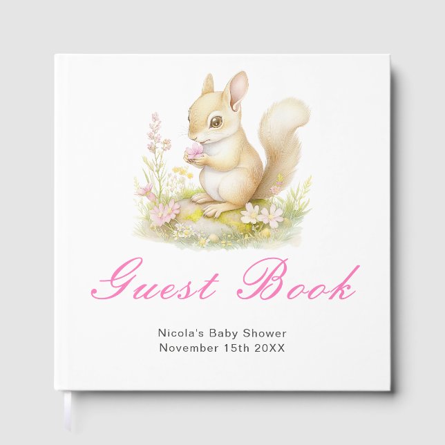 Livro De Visitas Spring Squirrel Baby Shower Guest Book (Frente)