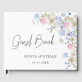 Livro De Visitas Spring Wildflowers Purple Pink Wedding