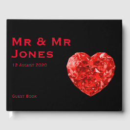 Livro De Visitas Sr. e Sr. Red Heart Wedding Guest Book (Personaliz