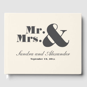 Livro De Visitas Sr. e Sra. Elegant Modern Minimal Casamento de Mar