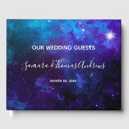 Livro De Visitas Star Light Blue Sky Wedding