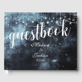 Livro De Visitas Star Struck Watercolor Celestial Casamento Monogra