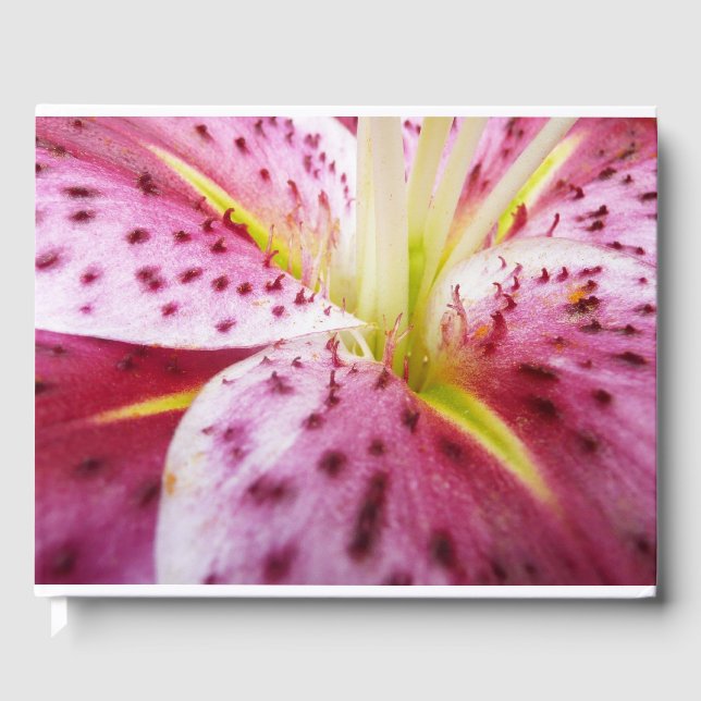 Livro De Visitas Stargazer Lily Bright Magenta Floral (Frente)