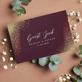 Livro De Visitas Starry Night Deep Crimson Weding