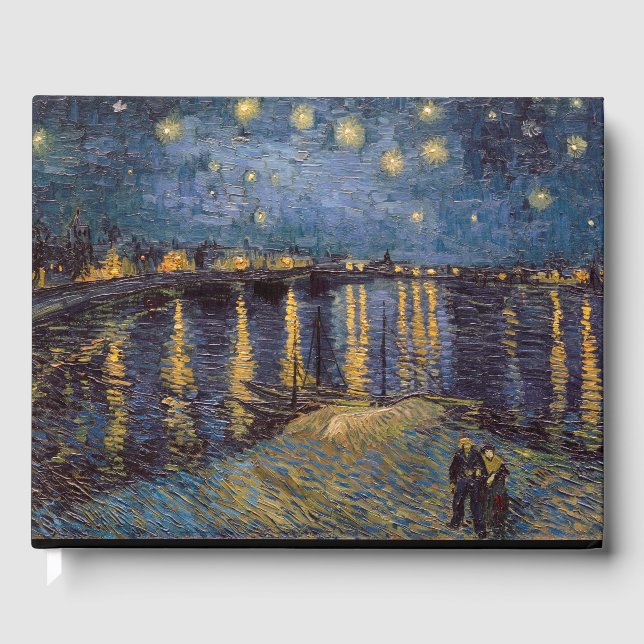 Livro De Visitas Starry Night Over Rhone River por Vincent Van Gogh (Frente)