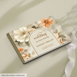 Livro De Visitas Stylish Boho Terra Cotta Ivory Sage Wedding Book