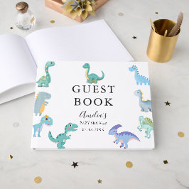Livro De Visitas Stylish Dinosaur Baby Shower White