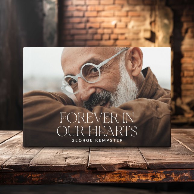 Livro De Visitas Stylish Lettering Forever in our Hearts' Memorial  (Criador carregado)