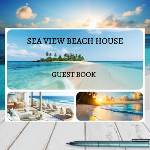 Livro De Visitas Sua Casa de Praia de Colagem de Fotos Personalizad