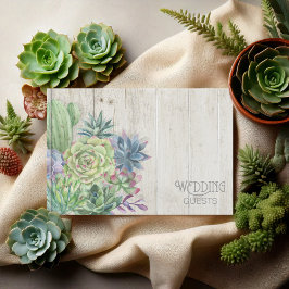 Livro De Visitas Succulents and Rustic Wood Wedding ID515