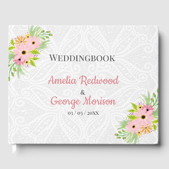 Livro De Visitas Suco Branco E Flores (Frente)