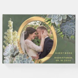 Livro De Visitas Suculentos matizes de Casamento Pale Blues