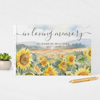 Livro De Visitas Sunflower Field In Loving Memory Funeral