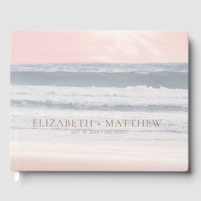 Livro De Visitas Sunset Beach Wedding | Oceanside Wedding (Frente)