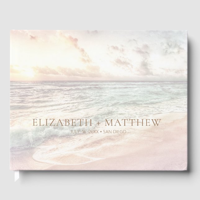Livro De Visitas Sunset Beach Wedding | Oceanside Wedding (Frente)