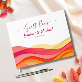 Livro De Visitas Sunset Color Waves Modern Wedding