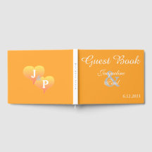 Sunset Hearts Orange White Wedking Book