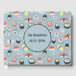 Livro De Visitas Sushi Nigiri Sashimi Maki Roll Nome Personalizado